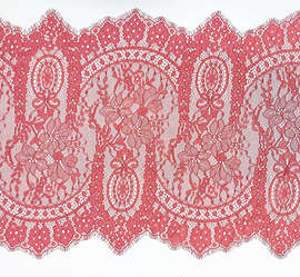 Кружево Шантильи, не стрейчевое, терракотовый, шир. 30,5 см, арт. 1346К